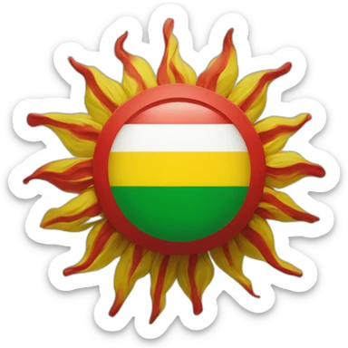 Kurdistan flag witch is red white and green and there is a yellow sun on the white part sticker