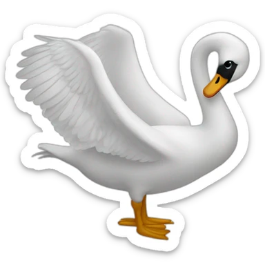 Swan bird left wing sticker