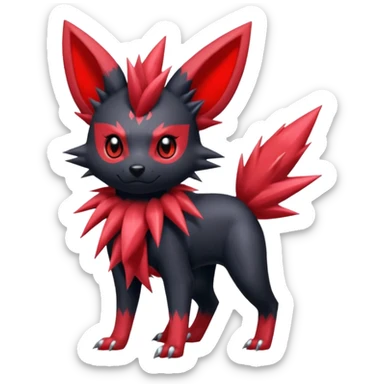  Shiny red punk-Zorua-Umbreon-Salandit-Jolteon-fusion sticker