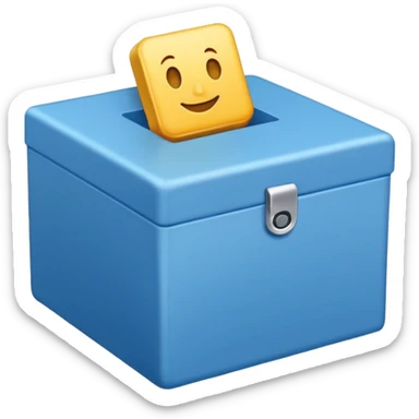 Blue box with a blue check in side sticker