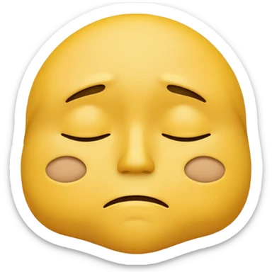 like a regular yellow face emoji but really really sad and tired sticker