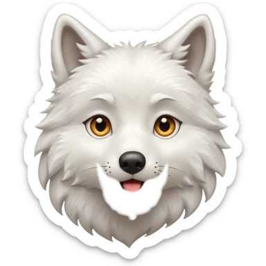 White wolf blowing kiss sticker