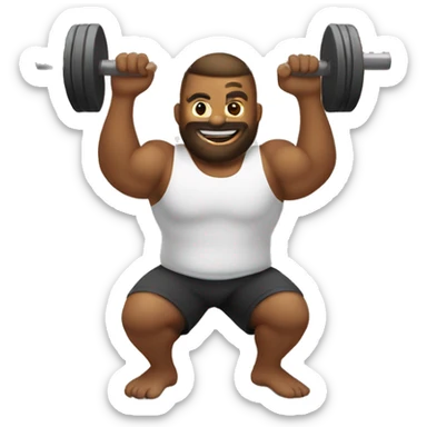 Make me an emoji that mixes weight training with crossfit, make the emoji of a man sticker