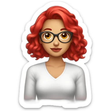 terapeuta vocacional mujer de cabello largo color rojo risado sticker