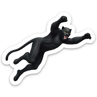 Black panther cliff diving into ocean sticker
