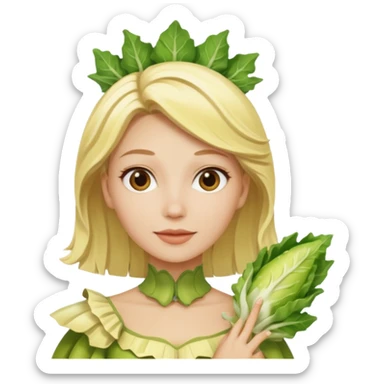 Femme blonde 👩🏼 déguisée en endive sticker