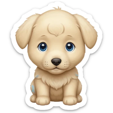 Blonde lab puppy with blue eyes sticker