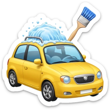 create me an image for a vertical in my super app, Car wash, add a brush sticker