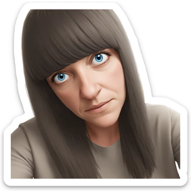 realistic girl with blue eyes sticker