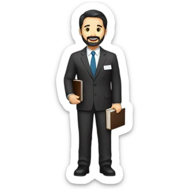 husband american 55 dark hair trimmed beard business suit pastor holding bible, wife asian age 55 black shoulder length hair wearing nurse, no children sticker