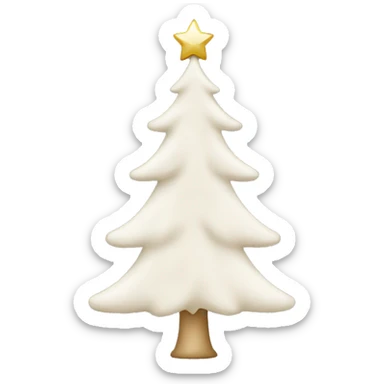 White christmas tree with beige ornaments sticker