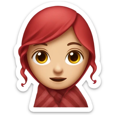 girl with cherry hair in a blanket sticker