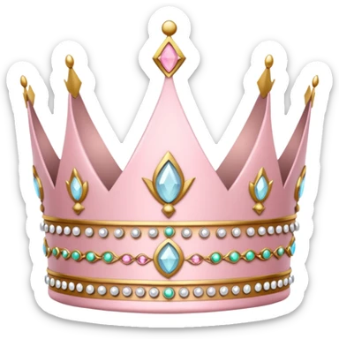 White and pastel pink crown sticker
