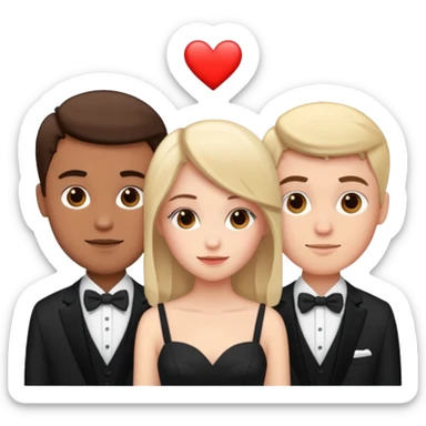 three people: two guys, one girl

they're in love, they're dressed sticker