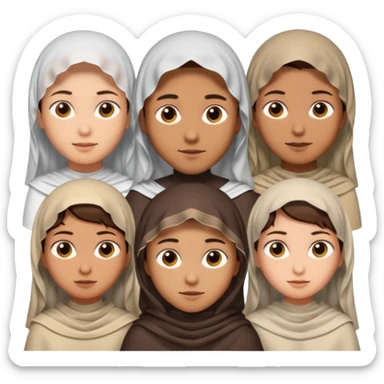 1 man with short hair and 4 veiled women sticker