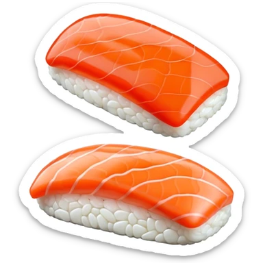 Sushi Cinematic Realistic Sushi Dish Emoji, depicted as one or two artfully arranged pieces of fresh sushi, rendered with delicate textures and subtle, natural lighting that highlights its refined simplicity. sticker