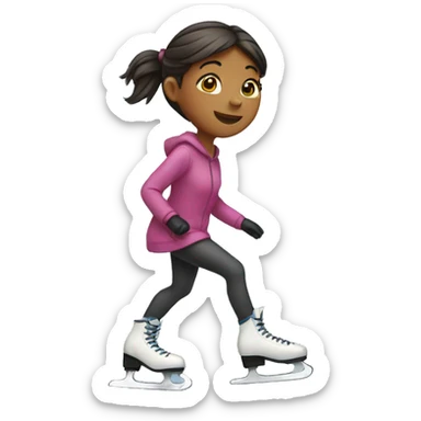 girl ice skating sticker