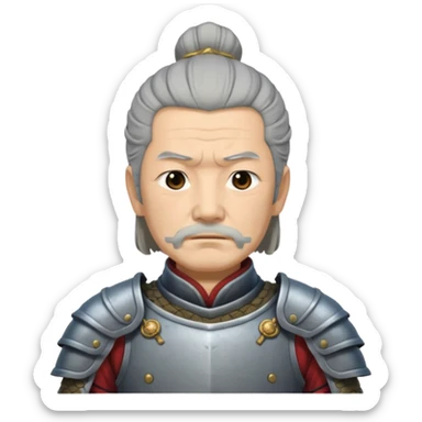 Japanese Castle Lord, old, half body sticker