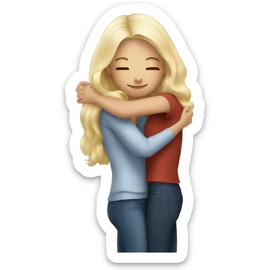 The woman blonde hugs the girl brunette  sticker