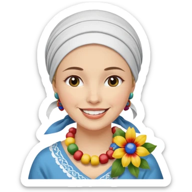generate an apple style emoji with a woman granny counting money specifically romaanian lei sticker