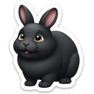 Chubby cute black bunny sticker