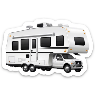 Black and white fifth wheel camper sticker
