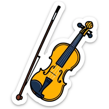 cartoon violin sticker