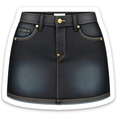 super realistic black denim mini skirt sticker