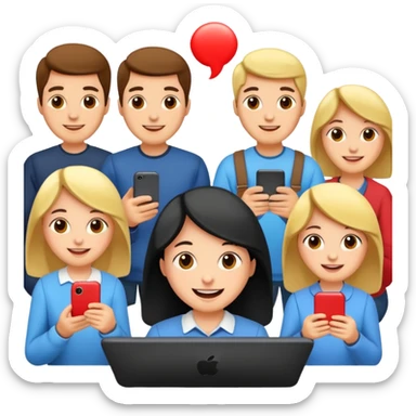 Quiz with happy people  sticker