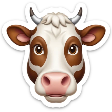 cinematic-noble-brown-and-white-cow-portrait-emoji,-poised-and-regal,-with-a-large,-sturdy-build-and-a-beautifully-patterned-hide-of-rich-brown-accented-by-crisp-white-patches,-deep-set-soulful-brown-eyes,-simplified-yet-sharp-and-sophisticated sticker