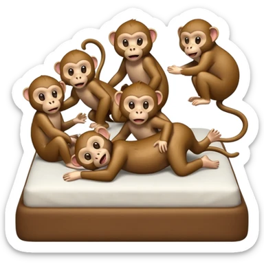 Cinco monitos salta en la cama uno se cayó se golpeó la cabeza mamá llamo al doctor ye le doctor dijo no más monos saita em la cama sticker