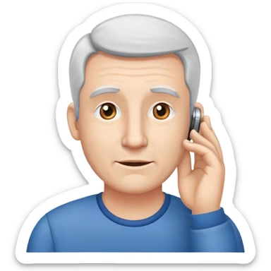 man hearing impairment sticker