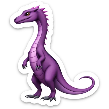 Badass cool black white grey, purple belly, salazzle-hybrid, full body sticker