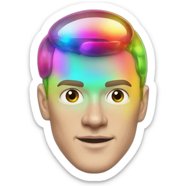 Fancy disco futuristic Jonathan Toews in rainbow bubble sticker