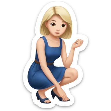  woman crouching sticker