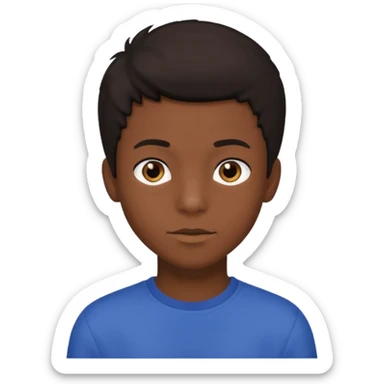 teen black boy with medium 4B hair and dark brown eyes  sticker