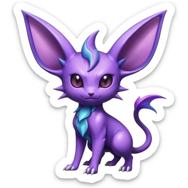 Shiny Dark Espeon-Haunter-Nidorino-fusion-hybrid full body sticker