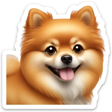 Little Pomeranian dog orange red color  sticker