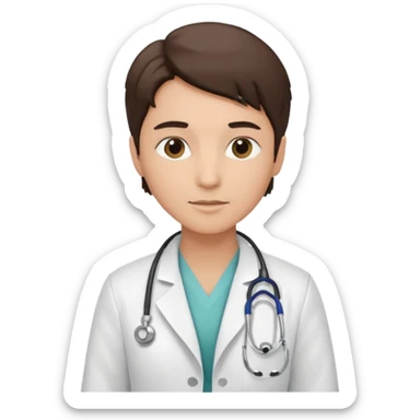 androgynous medium tone skin physician sticker
