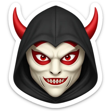 demon masqué avec une capuche sticker