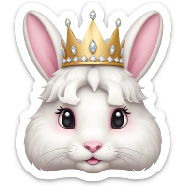 Rabbit King – fluffy white bunny with a small diamond tiara.
 sticker