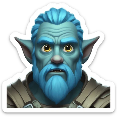 surprised stunned, firbolg spectral giant blue sticker