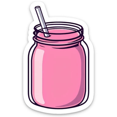 pink smoothie in a jar sticker
