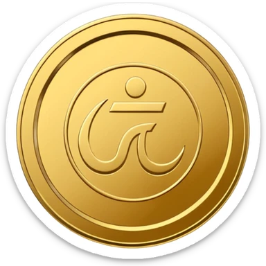 Minimal line-art icon of a coin with a small halal Arabic checkmark (حلال) symbol beside it, clean modern style, simple outlines, straight angle, no background, transparent, represents “halal income / halal money sticker