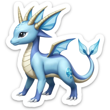 Lapras-Meloetta-Vaporeon-Dialga-Suicune-fusion, full body  sticker