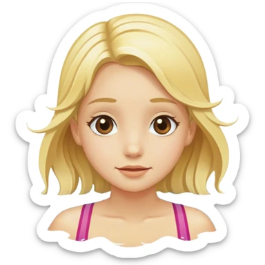 Blonde girl swimming in the ocean sticker