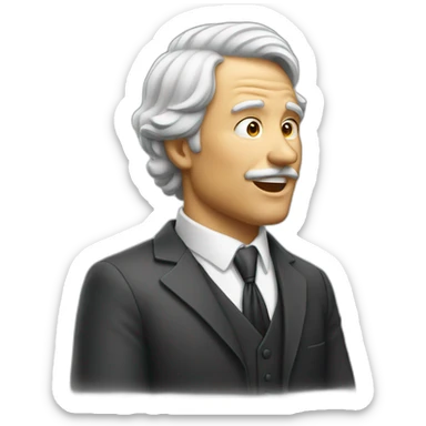 a rich man hearing a sound sticker