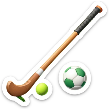 green grass, field hockey stick, field hockey ball sticker