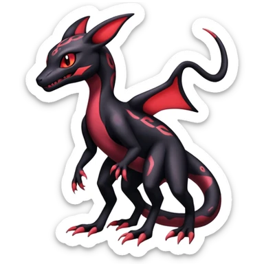 Salazzle-Salandit-Umbreon-Fakémon-hybrid-creature (full body)  sticker