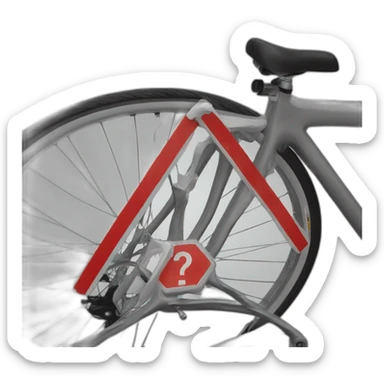 Bike wheel with a stop sign sticker